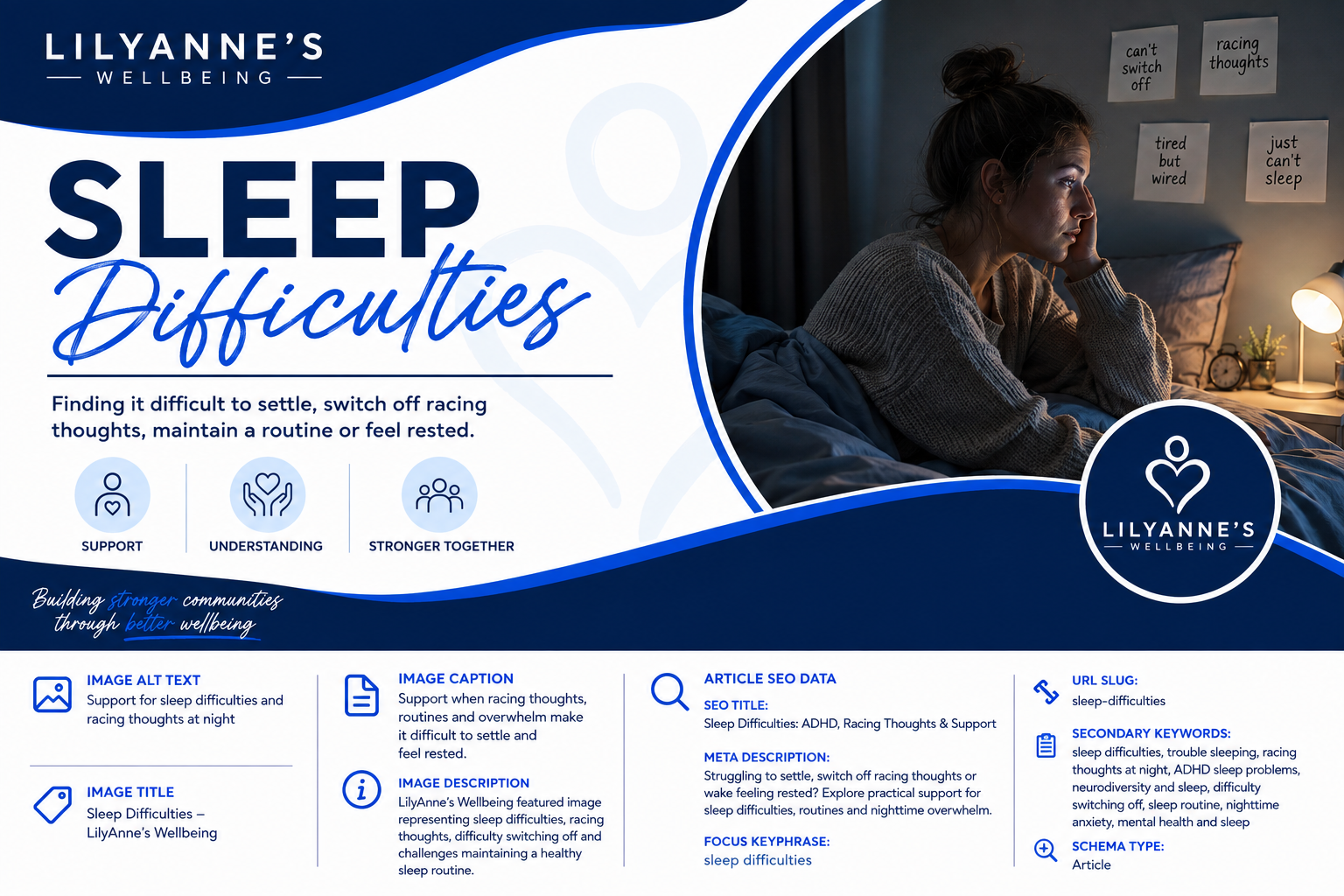 Support for sleep difficulties, racing thoughts and difficulty switching off at night